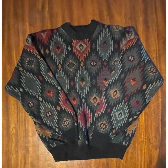 Traditions Vintage Aztec Southwestern Geometric Knit Sweater Womens Large - Picture 4 of 9